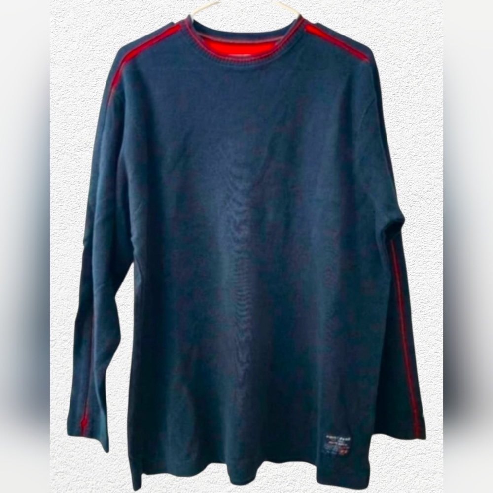 Point Zero Digital Series Shirt – Size M – Navy/Red Stitching–Casual Streetwear